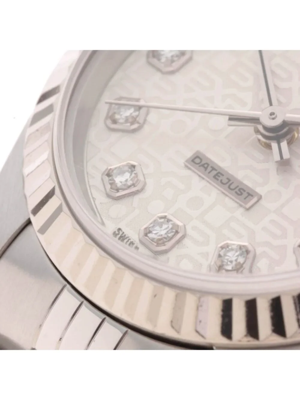 Rolex Datejust 26 Watch Stainless Steel 18k White Gold Diamond Silver Jubilee